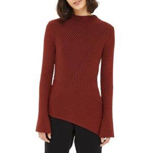 Topshop Asymmetrical Ribbed Sweater